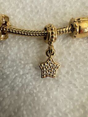 Pandora Rare Brilliant Star 14K Gold Diamond Charm Model 750808D